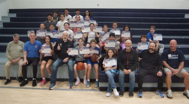 Group photo at knights of columbus event